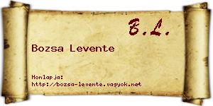 Bozsa Levente névjegykártya